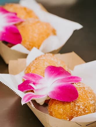 Colorful poke bowl with fresh ingredients